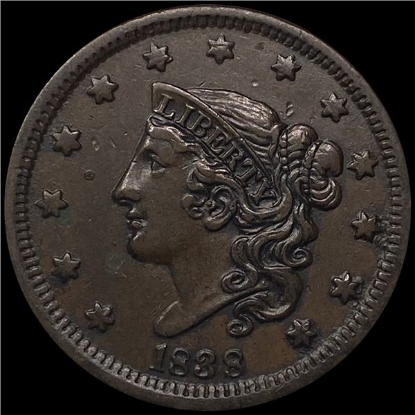 1838 Large Cent NEARLY UNCIRCULATED