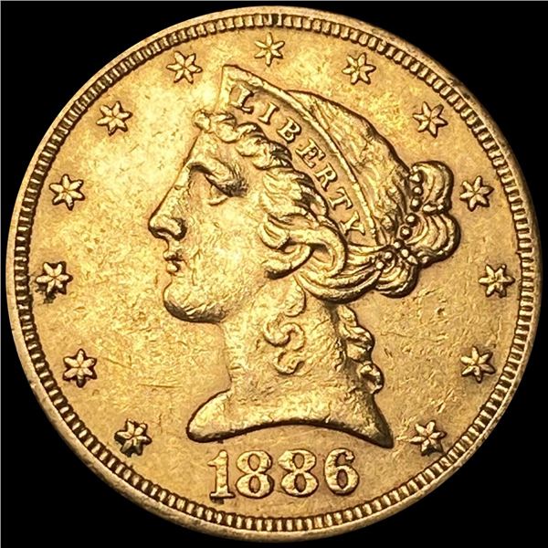 1886-S $5 Gold Half Eagle UNCIRCULATED