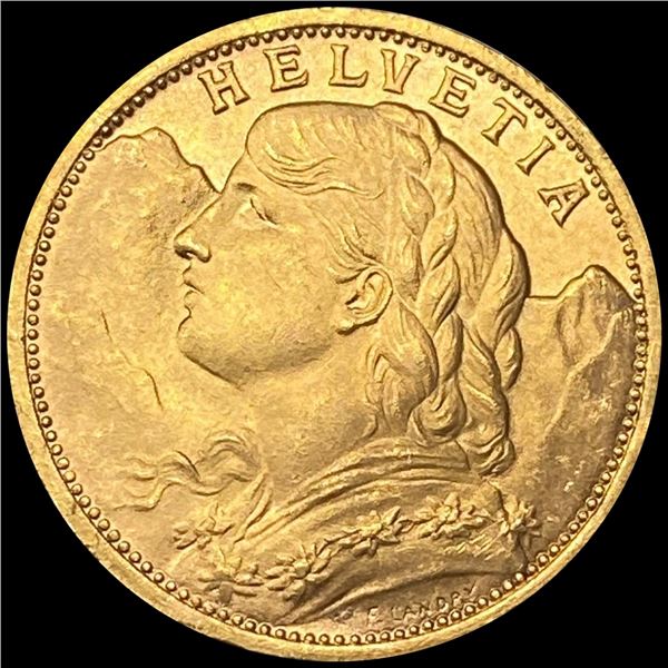 1927-B Swiss 20 Francs GEM BU