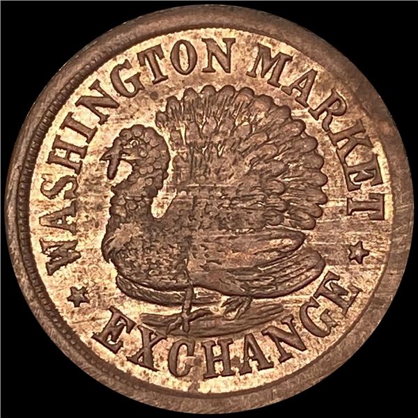 1863 Live & Let Live Washington Market Token UNC
