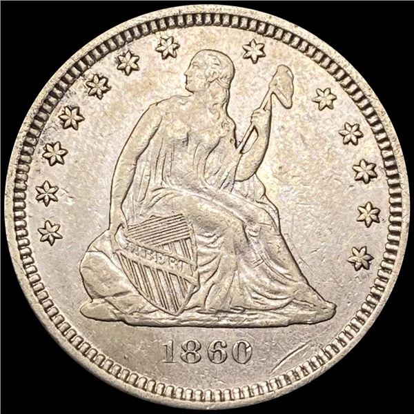 1860-O Seated Liberty Quarter UNCIRCULATED