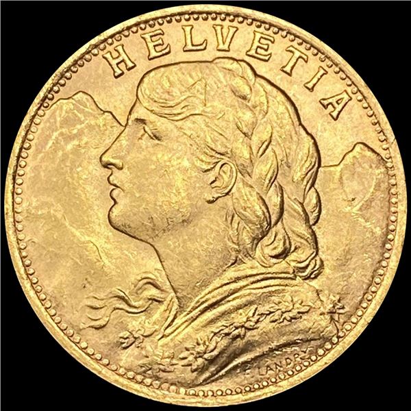 1935-LB Swiss 20 Francs GEM BU