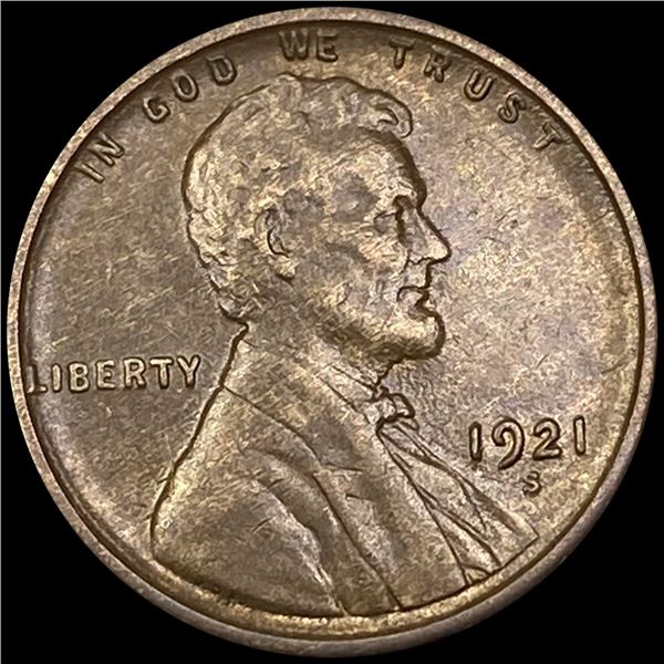 1921-S Wheat Cent CLOSELY UNCIRCULATED