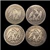 Image 2 : (5) Seated Liberty Half Dollars NICELY CIRCULATED