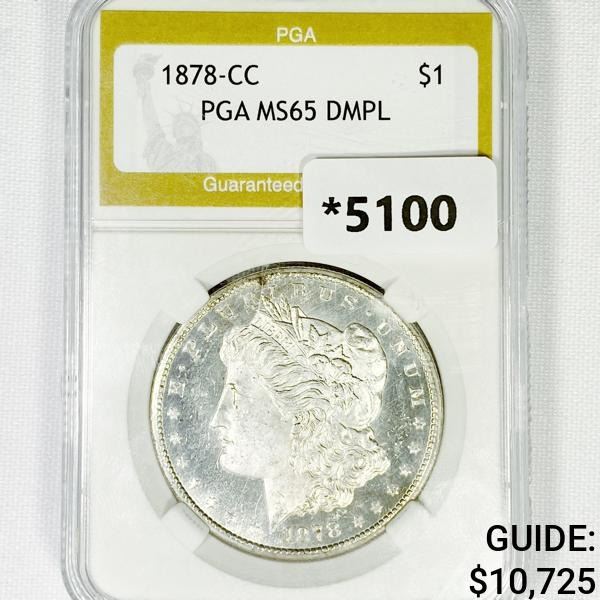 1878-CC Morgan Silver Dollar PGA-MS65 DMPL