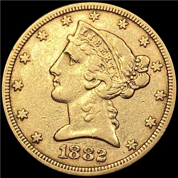 1882 $5 Gold Half Eagle CLOSELY UNCIRCULATED