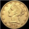 Image 1 : 1882 $5 Gold Half Eagle CLOSELY UNCIRCULATED