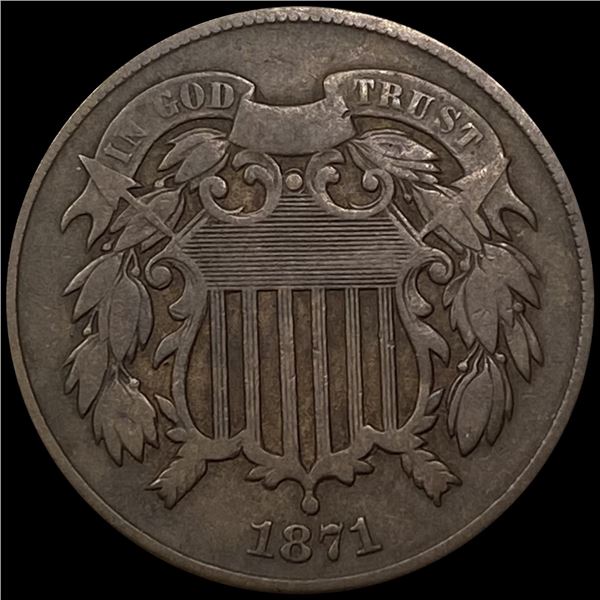 1871 Two Cent Piece NEARLY UNCIRCULATED