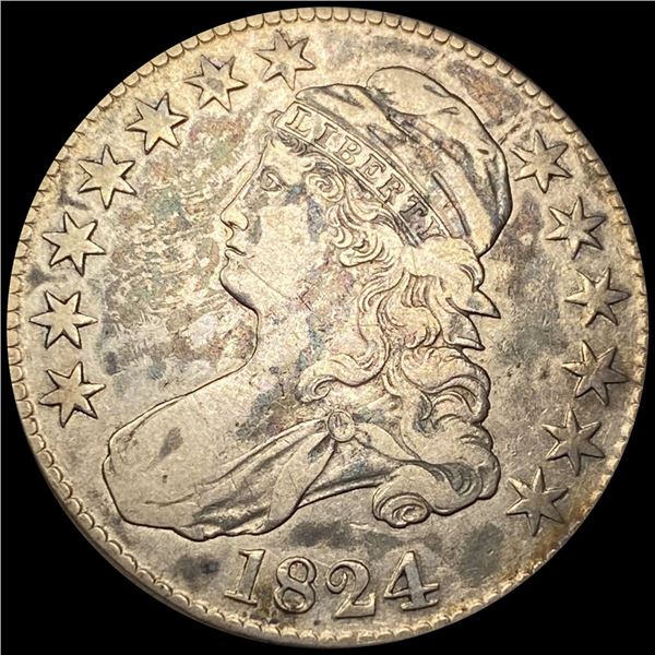 1824 Capped Bust Half Dollar NEARLY UNCIRCULATED