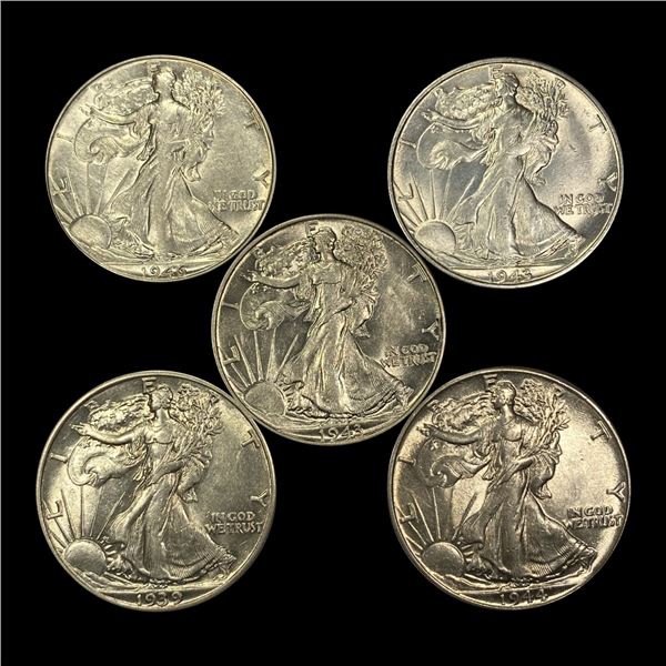 (5) Walking Liberty Half Dollars UNCIRCULATED