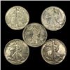 Image 1 : (5) Walking Liberty Half Dollars UNCIRCULATED