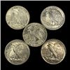 Image 2 : (5) Walking Liberty Half Dollars UNCIRCULATED