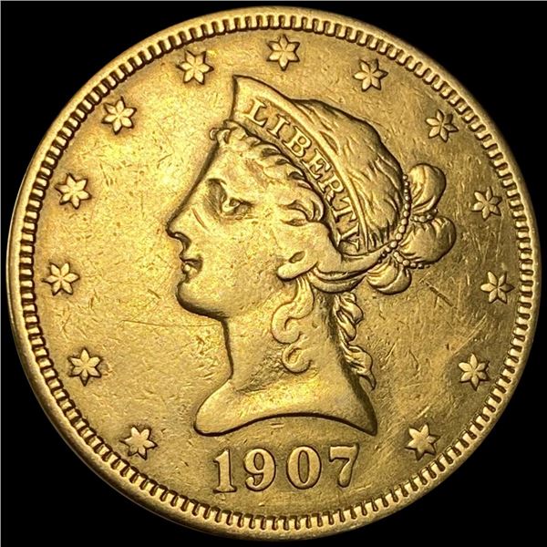 1907 $10 Gold Eagle NEARLY UNCIRCULATED