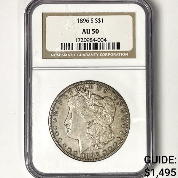 1896-S Morgan Silver Dollar NGC - AU50