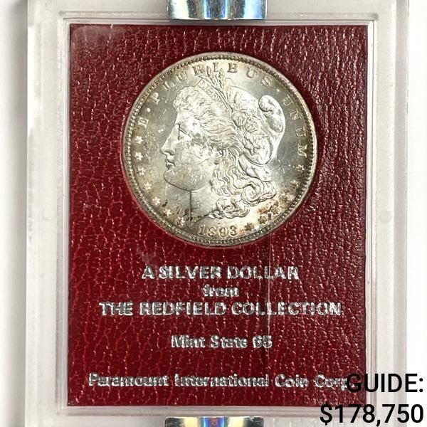 1893-CC Morgan Silver Dollar REDFIELD MS65