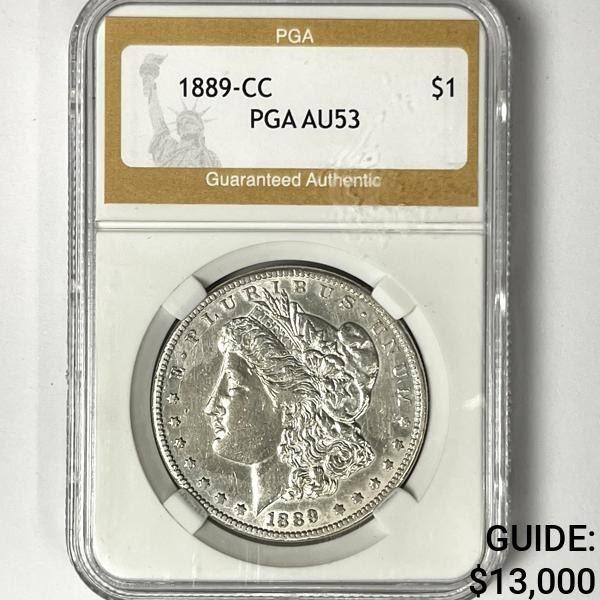 1889-CC Morgan Silver Dollar PGA - au53