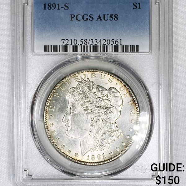 1891-S Morgan Silver Dollar PCGS-AU58