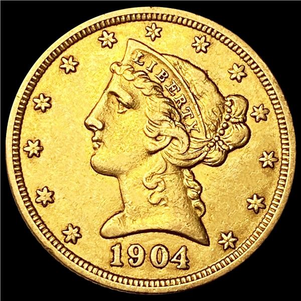 1904 $5 Gold Half Eagle UNCIRCULATED