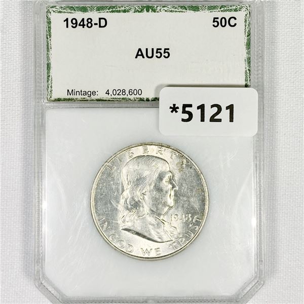 1948-D Franklin Half Dollar PCI-AU55