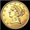 Image 1 : 1907 $5 Gold Half Eagle UNCIRCULATED
