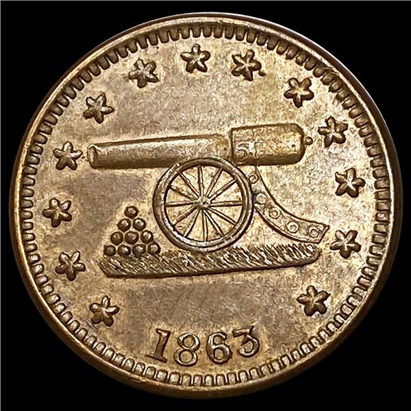 1863 Civil War Army & Navy Token NEARLY UNC