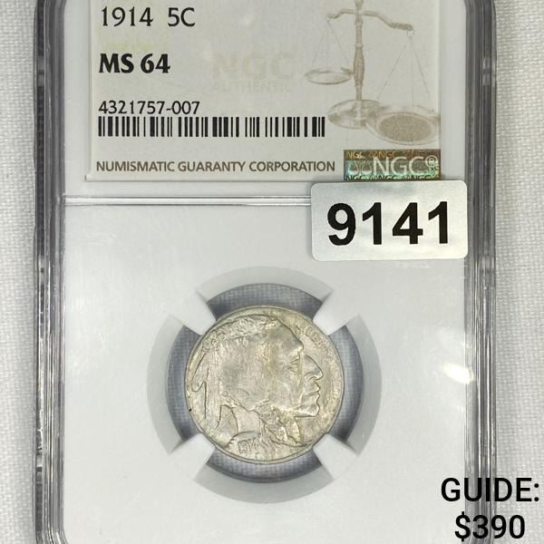1914 Buffalo Nickel NGC-MS64
