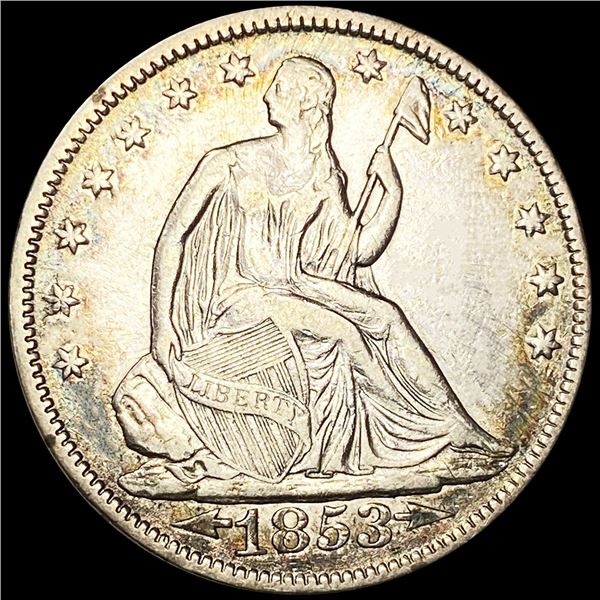1853 Arws & Rays Seated Lib Half Dollar CLOSELY