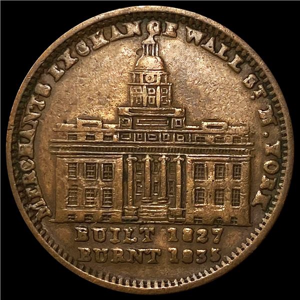 1837 Wall Street Hardtimes Token ABOUT UNC