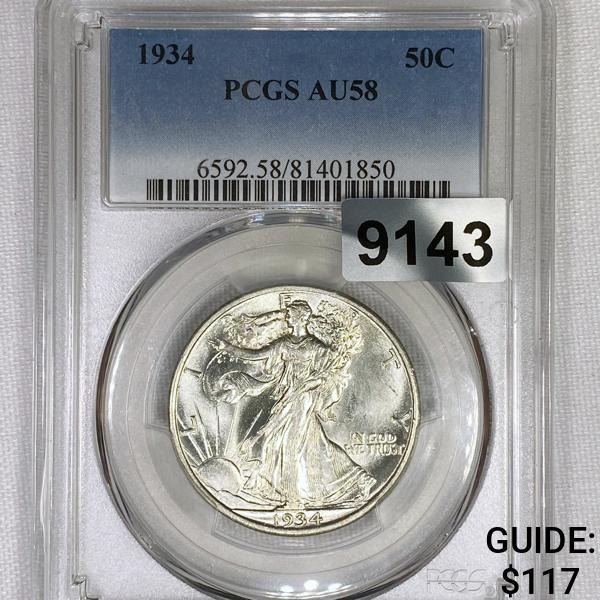 1934 Walking Liberty Half Dollar PCGS-AU58