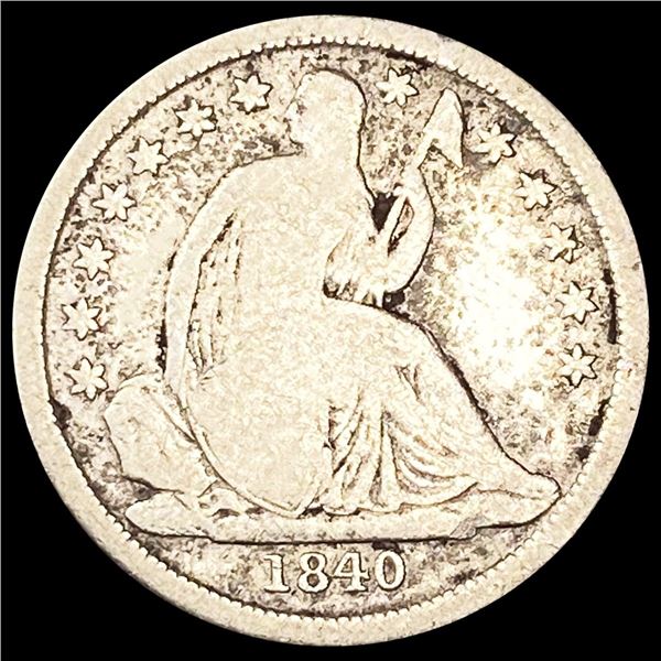 1840-O No Drapery Seated Liberty Dime NICELY CIRC