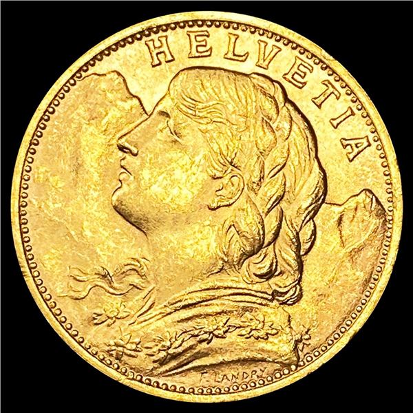 1930-B Swiss 20 Francs CHOICE BU