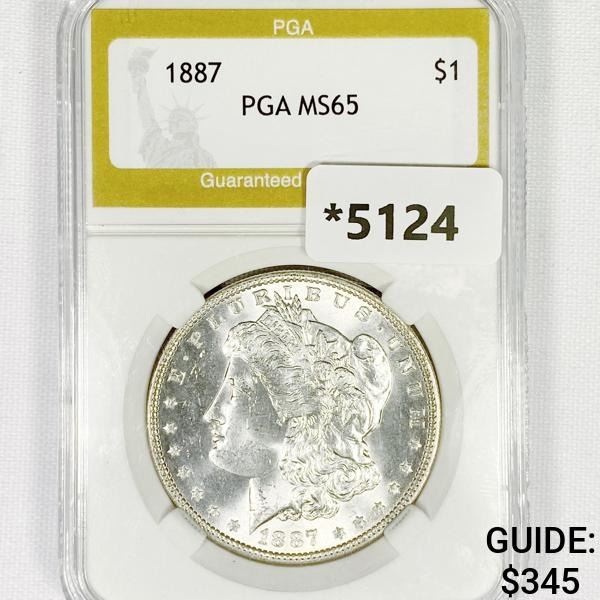 1887 Morgan Silver Dollar PGA-MS65