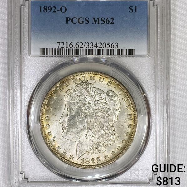 1892-O Morgan Silver Dollar PCGS-MS62