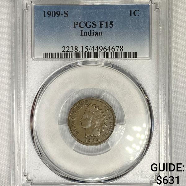 1909-S Indian Head Cent PCGS-F15