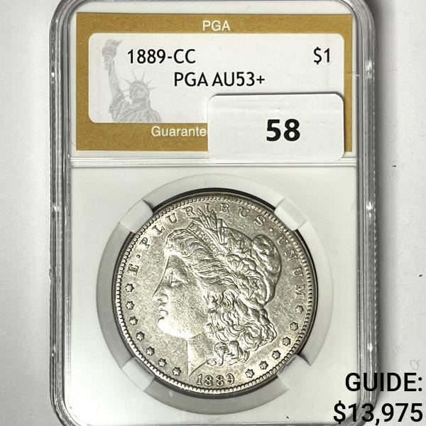 1889-CC Morgan Silver Dollar PGA-AU53+