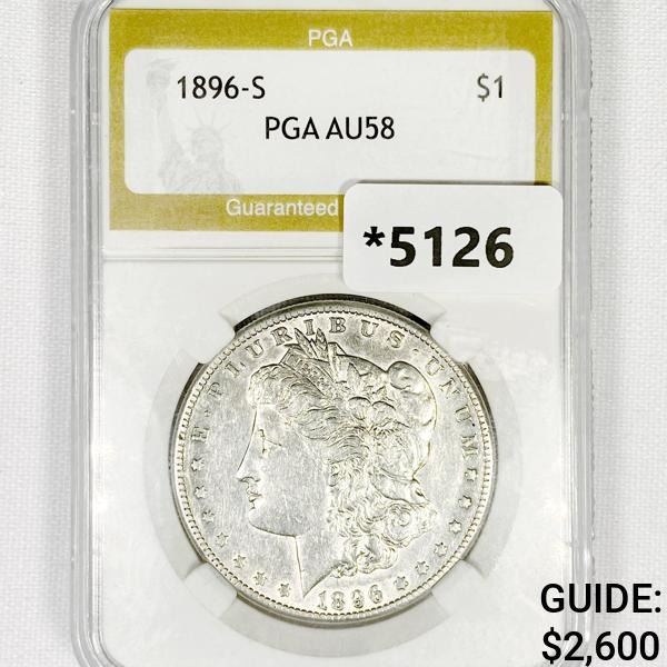 1896-S Morgan Silver Dollar PGA-AU58