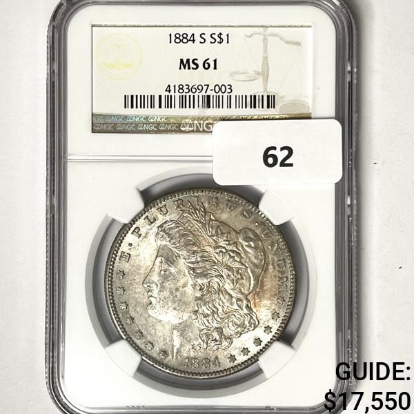 1884-S Morgan Silver Dollar NGC-MS61