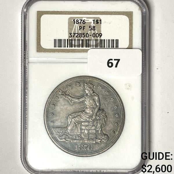 1876 Silver Trade Dollar NGC-PF58