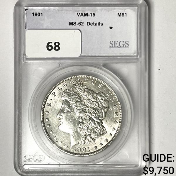 1901 Morgan Silver Dollar SEGS-MS62 Details