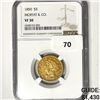 Image 1 : 1850 $5 Gold Half Eagle NGC-VF30