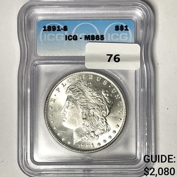 1891-S Morgan Silver Dollar ICG-MS65