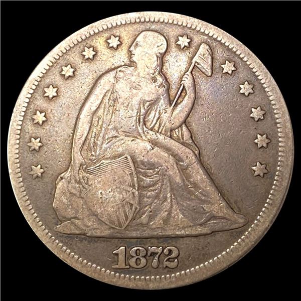 1872 Seated Liberty Dollar ABOUT UNCIRCULATED