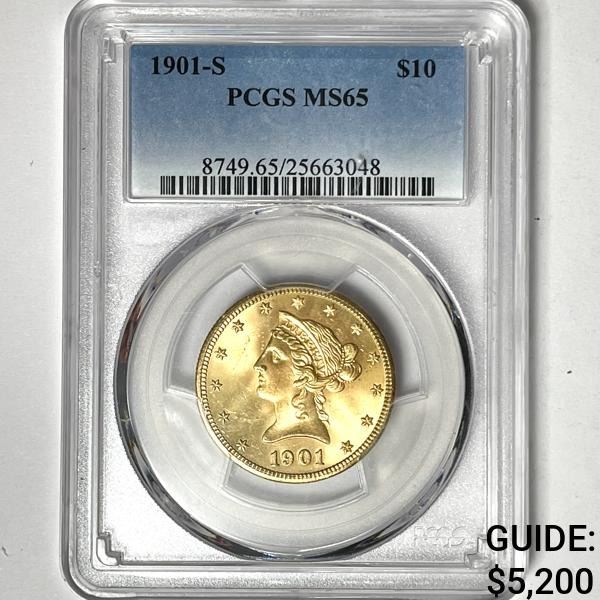 1901-S $10 Gold Eagle PCGS-MS65