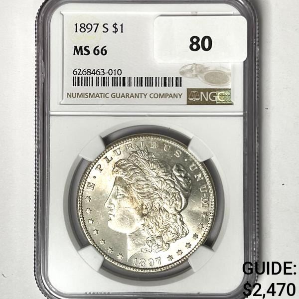 1897-S Morgan Silver Dollar NGC-MS66