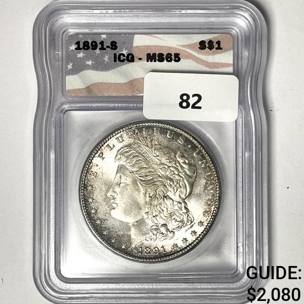 1891-S Morgan Silver Dollar ICG-MS65