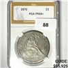 Image 1 : 1870 Seated Liberty Silver Dollar PGA-PR64+