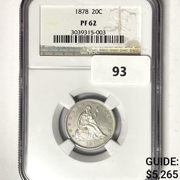 1878 Twenty Cent Piece NGC-PF62