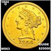 Image 1 : 1844-O $5 Gold Half Eagle CHOICE BU