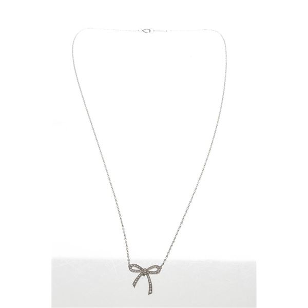 Tiffany & Co. Silver Bow Pendant Necklace