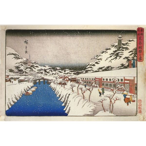 Hiroshige View of a Canal in the Snow